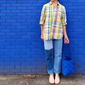 Slow Goods Studio Rainbow Cotton Khadi Overshirt size medium